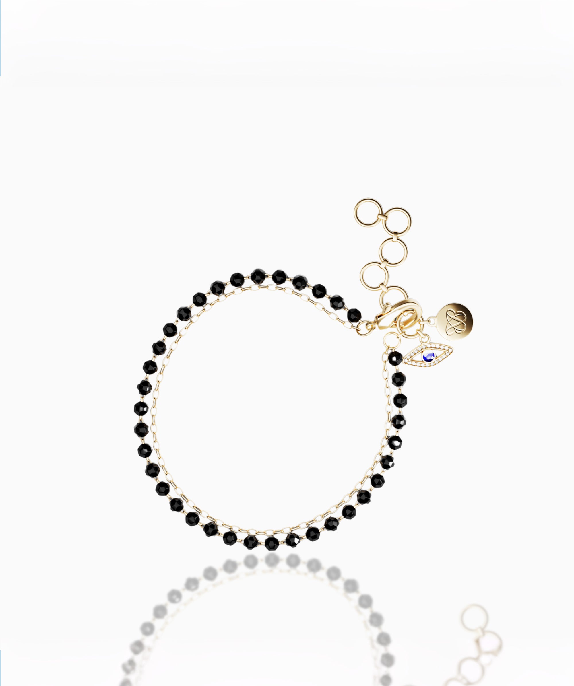 THE BRACELET: BLACK OBSIDIAN EVIL EYE